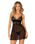 Chemeris babydoll et String - Noire