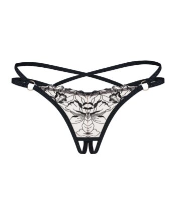 Vila blanes string ouvert - Noir