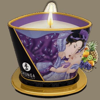 Bougie de massage lueur et caresses - Libido Fruits exotiques