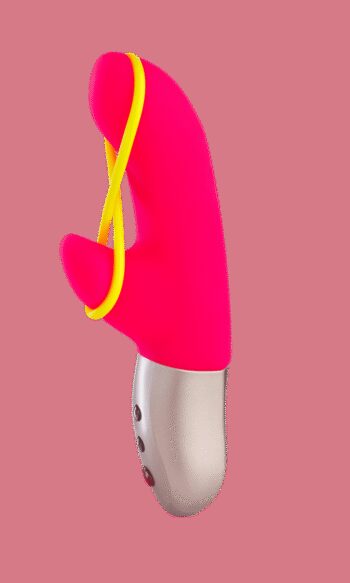 Amorino - Vibromasseur Rabbit silencieux - Rose et jaune fluo