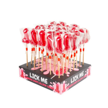 Présentoir sucette candy pénis à la cerise avec effet de la chaleur épicé (40 pièces)