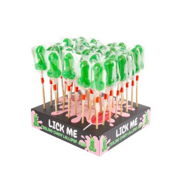 Présentoir sucette candy pénis à la menthe avec effet froid (40 pièces)
